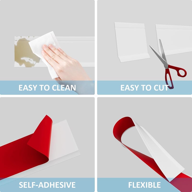 Duzzy Flexible Baseboard Trim, 6 Inch(H) x 20 Feet(L) Peel and Stick Vinyl Baseboard Molding Trim, Self-Adhesive Wall Base Cove Base - Image 5